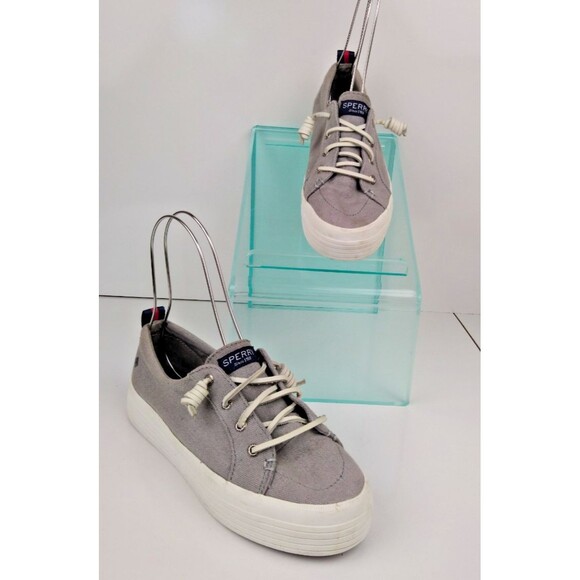 Sperry Women's Crest Vibe Triple Canvas Platform Sneakers Size 7 Grey - Picture 1 of 8